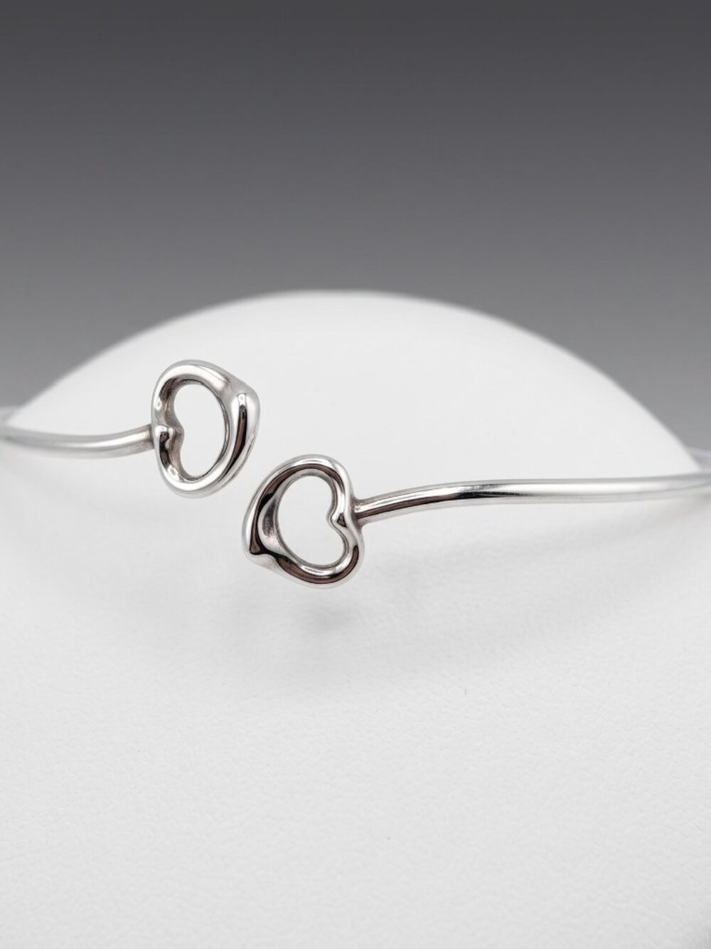 Tiffany & Co Sterling Silver Elsa Peretti Open Heart Bangle Bracelet